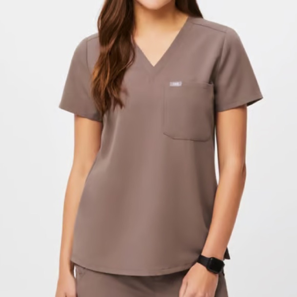 Figs Smokey Taupe Scrub Top & High Waisted Jogger